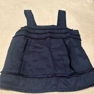 J. Crew Dark Blue Sleeveless Top with Fringe